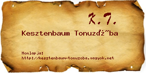 Kesztenbaum Tonuzóba névjegykártya